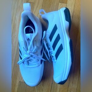 Like New Mens Addidas White Black Sneaker Shoes 9.5